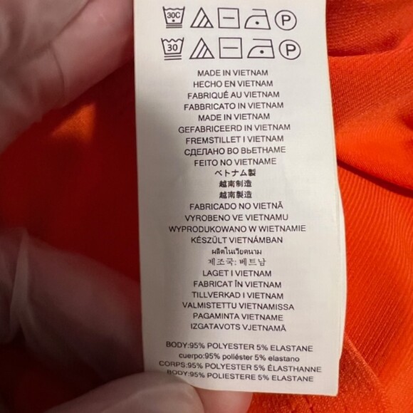 Michael Kors Womens Orange Gold Studded Short Sleeve Mini Dress Size Small - Picture 9 of 12